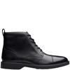CLARKS MENS ZIP LACE ANKLE BOOT - BLACK LEATHER